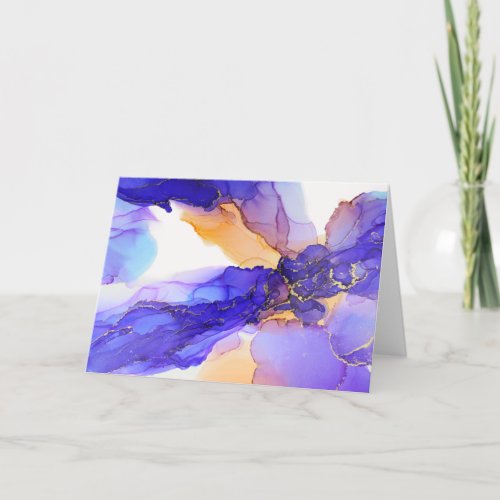 Purple Indigo Cyan Orange Abstract Note Card