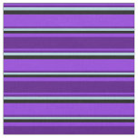[ Thumbnail: Purple, Indigo, Light Blue & Black Pattern Fabric ]