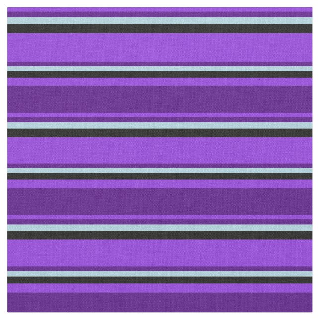 Purple, Indigo, Light Blue & Black Pattern Fabric (Close Up)