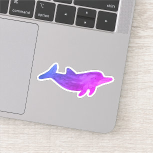 Purple Indigo Watercolor Dolphin Sticker