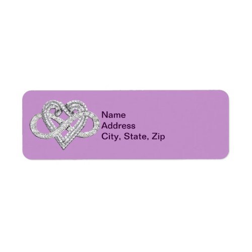 Purple Infinity Heart Address Labels
