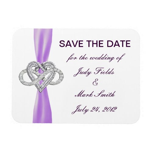 Purple Infinity Heart Save The Date Magnet