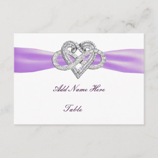 Purple Infinity Heart Wedding Table Place Card