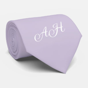 Purple Initial Groomsmen Monogram Monogrammed Neck Tie