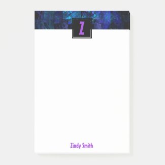 Purple Initial Letter Monogram Over Luminous Blue