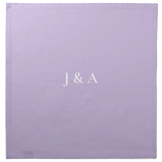 Purple Initials Wedding Napkin (Front)