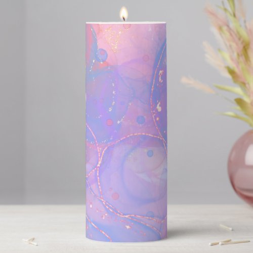 Purple Ink Pillar Candle