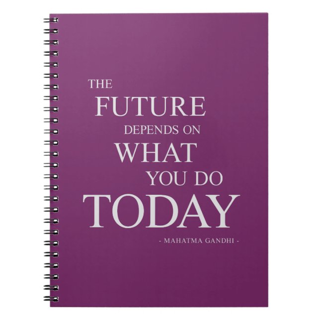 Purple Inspirational Motivational Quote Notebook (Front)