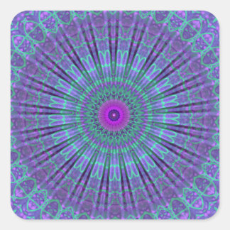 Purple Inspire mandala kaleidoscope Square Sticker