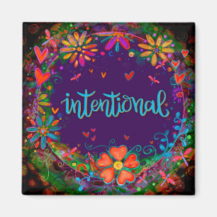 Purple Intentional Fun Floral Modern Inspirivity Magnet