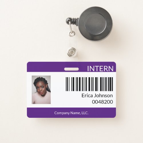 Purple Intern Internship Photo ID Identification Badge
