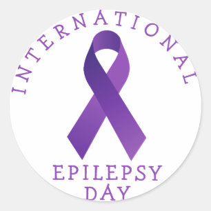 Purple International Epilepsy Day Ribbon Support Classic Round Sticker