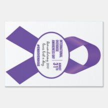 Purple international Overdose Awareness Day Sign