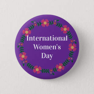 Purple International Womens Day Custom Size Button
