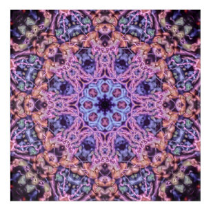 Purple Intricate Alien Kaleidoscopic Mandala Acrylic Print