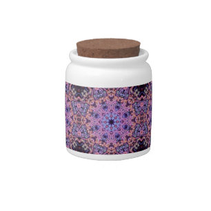 Purple Intricate Alien Kaleidoscopic Mandala Candy Jar