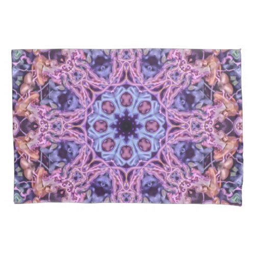 Purple Intricate Alien Kaleidoscopic Mandala Pillow Case