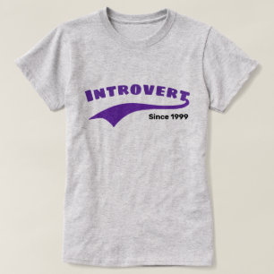 Purple Introvert Typography Swoosh Custom Date T-Shirt
