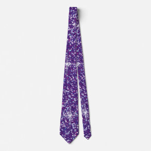 Purple iridescent glitter neck tie