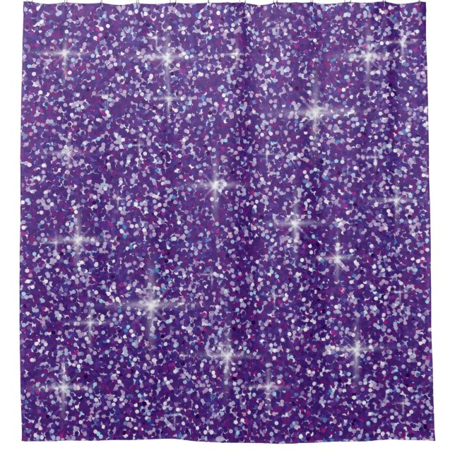 Purple iridescent glitter shower curtain (Front)