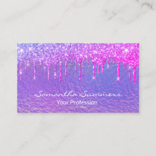 Purple Iridescent Holographic Unicorn Glam Business Card