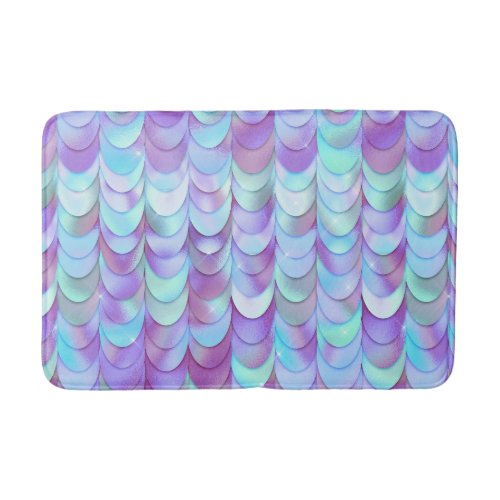 Purple Iridescent  Mermaid Scales Glitter   Bath Mat