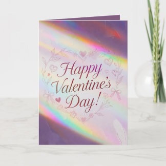 Purple Iridescent Valentine's Day  Holiday Card