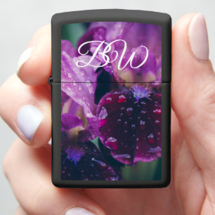 Purple iris after rain zippo lighter
