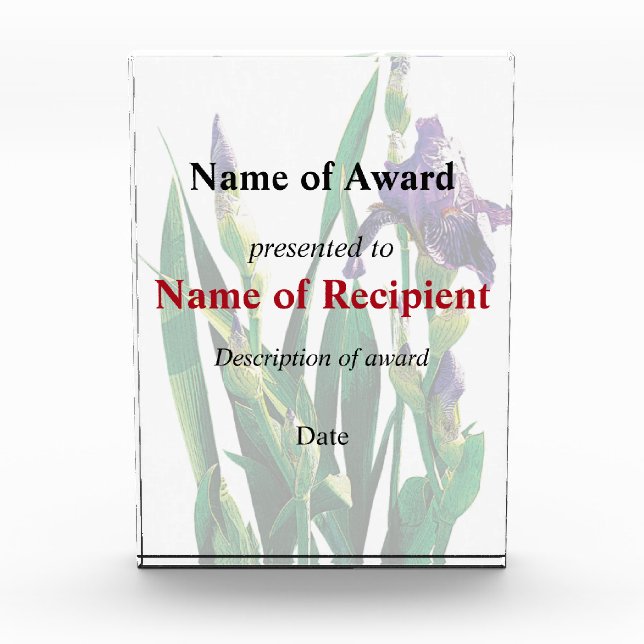 Purple Iris and Buds Award (Front)