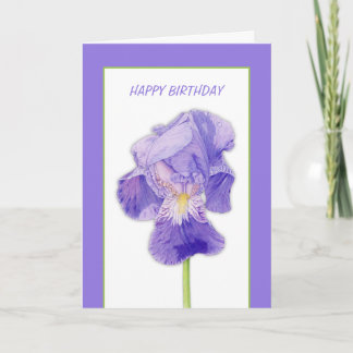 Purple Iris Birthday Card
