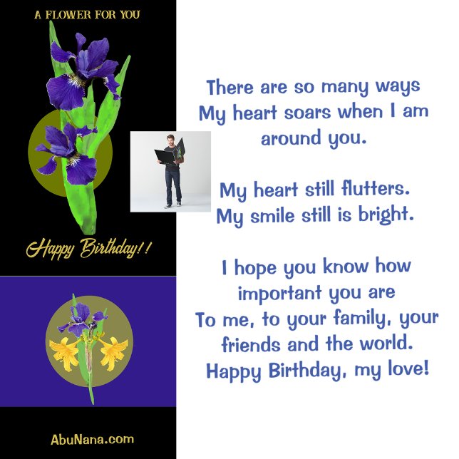 Purple Iris Birthday Giant Bouquet Card (Creator Uploaded)