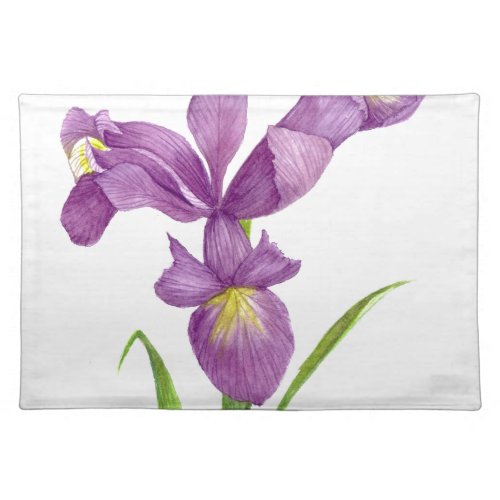 Purple Iris Botanical Floral Art Placemat