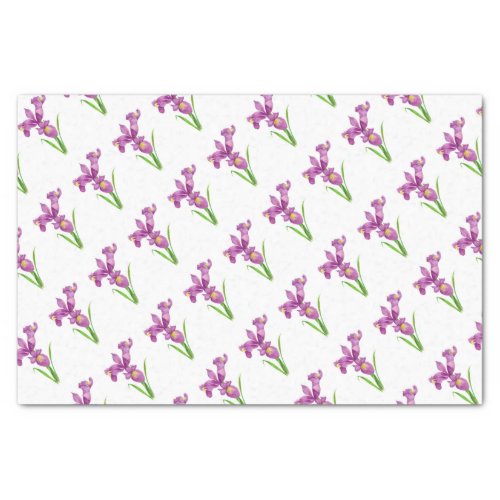 Purple Iris Botanical Floral Art Tissue Paper