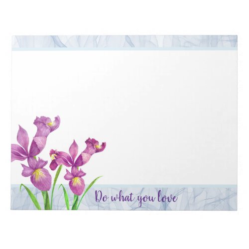 Purple Iris Botanical Floral Transparent Organza Notepad