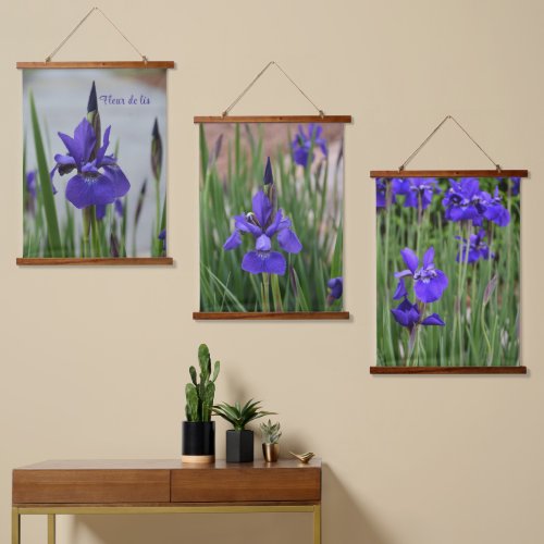 Purple Iris Botanical Photographic Floral Hanging Tapestry