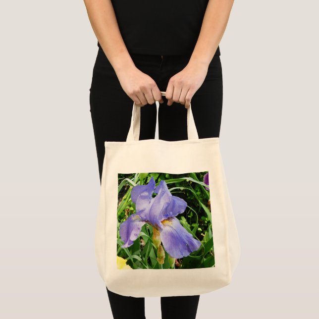Purple Iris Botanical Tote Bag (Front (Product))