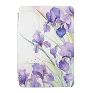 Purple Iris Bouquet On White iPad Mini Cover