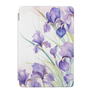 Purple Iris Bouquet On White iPad Mini Cover