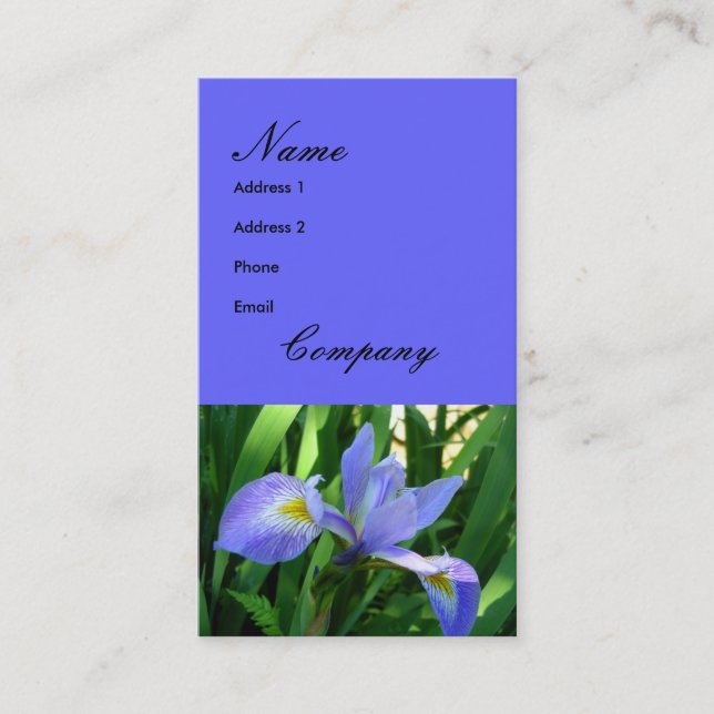 Purple Iris Business Card (Front)