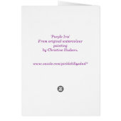 'Purple Iris' Card (Back)