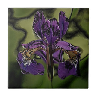 Purple Iris Ceramic Tile