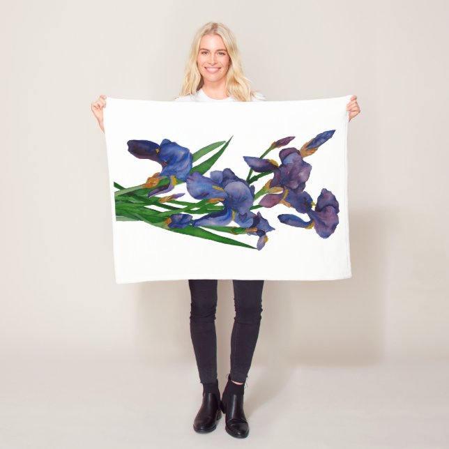 Purple Iris Fleecy Blanket (In Situ)