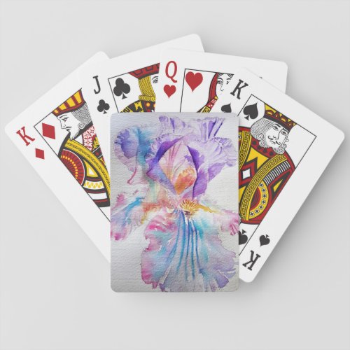 Purple Iris floral Art Flower Playing Cards Set