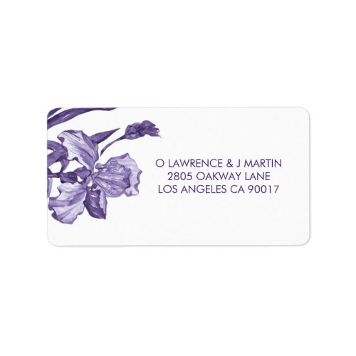 Purple Iris Floral Label
