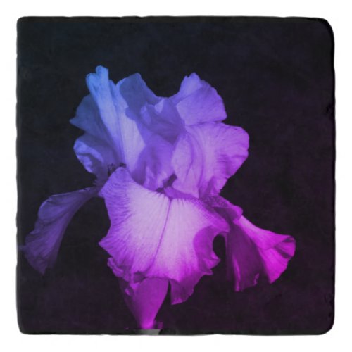Purple Iris Floral Photo  Trivet