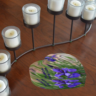 Purple Iris Floral Photographic glass Paperweight