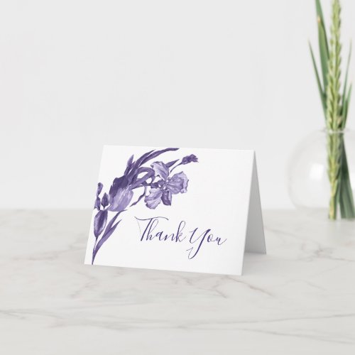 Purple Iris Floral Thank You Card