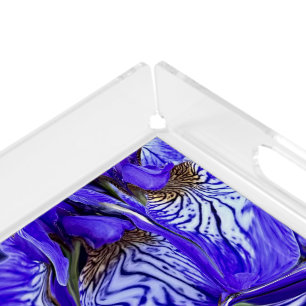 Purple Iris Flower Acrylic Tray