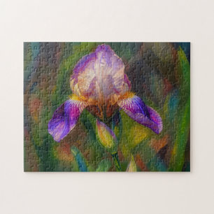 Purple Iris Flower Art Floral Garden Puzzle