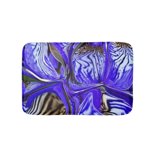 Purple Iris Flower Bath Mat (Front)